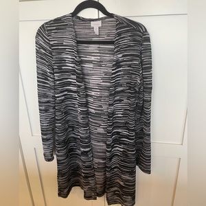 Chicos black & white cardigan, size 0